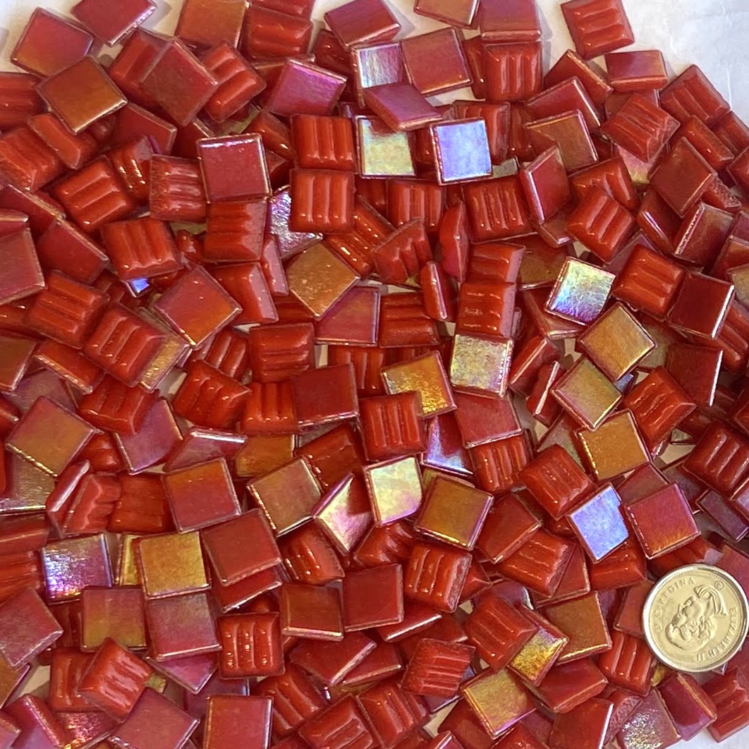 VITREOUS 10mm IRIDESCENT TOMATO W96