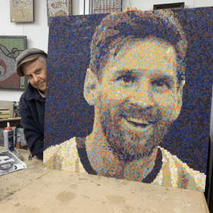 3'x3' MESSI PORTRAIT $3000