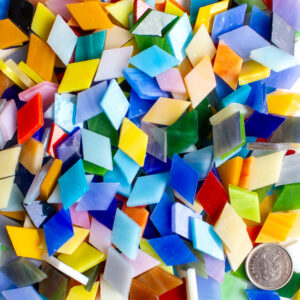 SALE (56) STAINED GLASS DIAMOND 20x10mm.